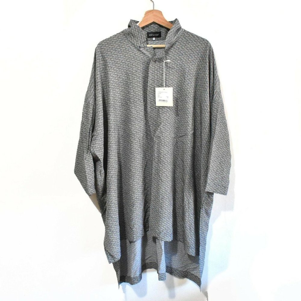 Eskandar NWT Women Shirt Top Blouse 100% Silk Sz 1 Longer Back Wide Z34